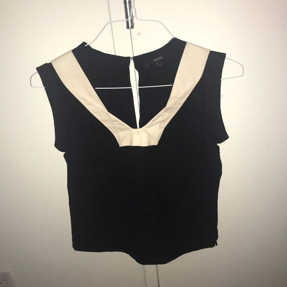 Gucci black and white sleeveless top